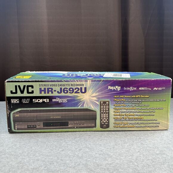 JVC Stereo Video Cassette Recorder VCR Black HR-J692U Hi-Fi SQPB Remote - Picture 1 of 14
